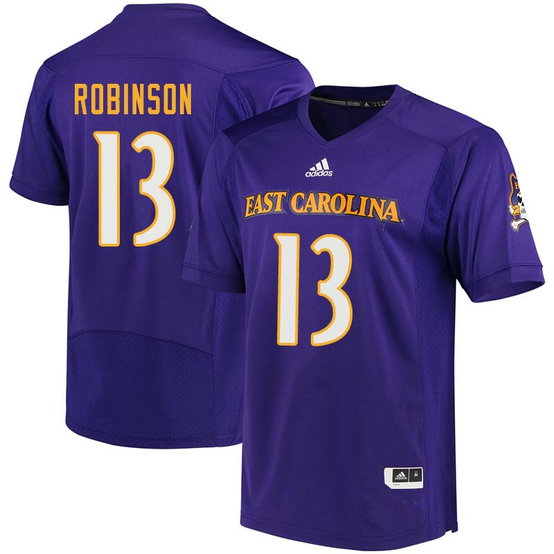 Men #13 Davondre Robinson East Carolina Pirates College Football Jerseys Sale-Purple - Click Image to Close